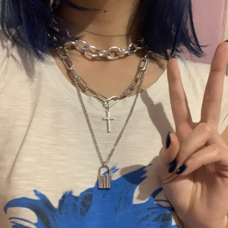FNQUFUJ Layered grunge aesthet - Men Accessories Neck Chain recension och pris