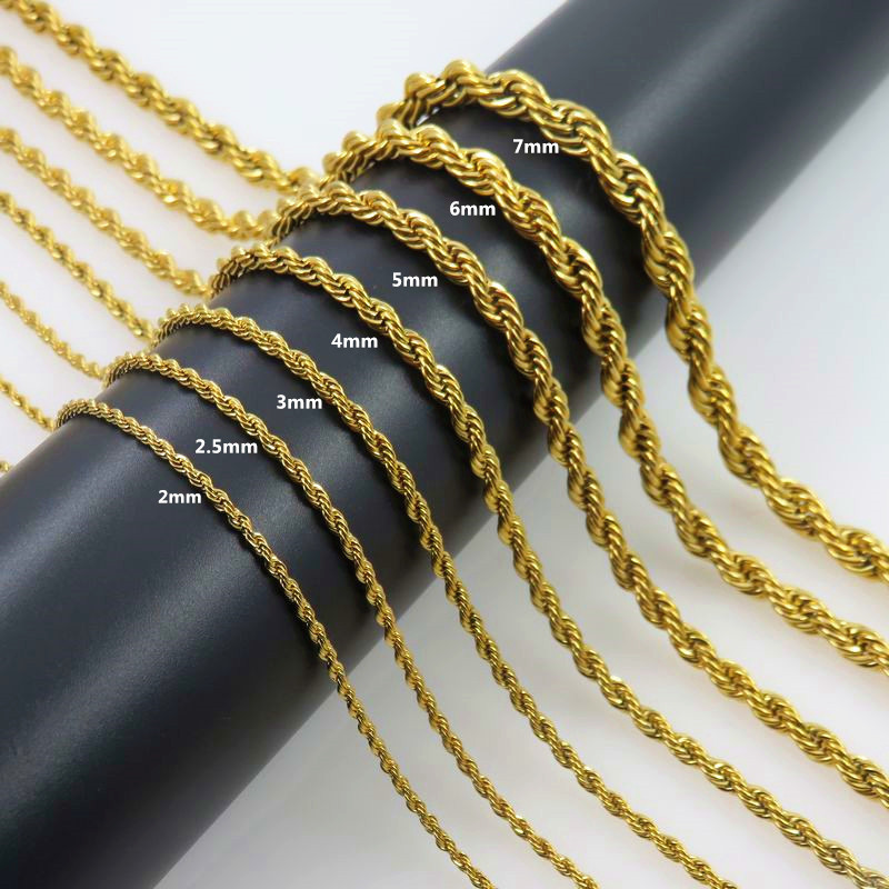Stainless Steel Twist Rope Lon - Men Accessories Neck Chain recension och pris