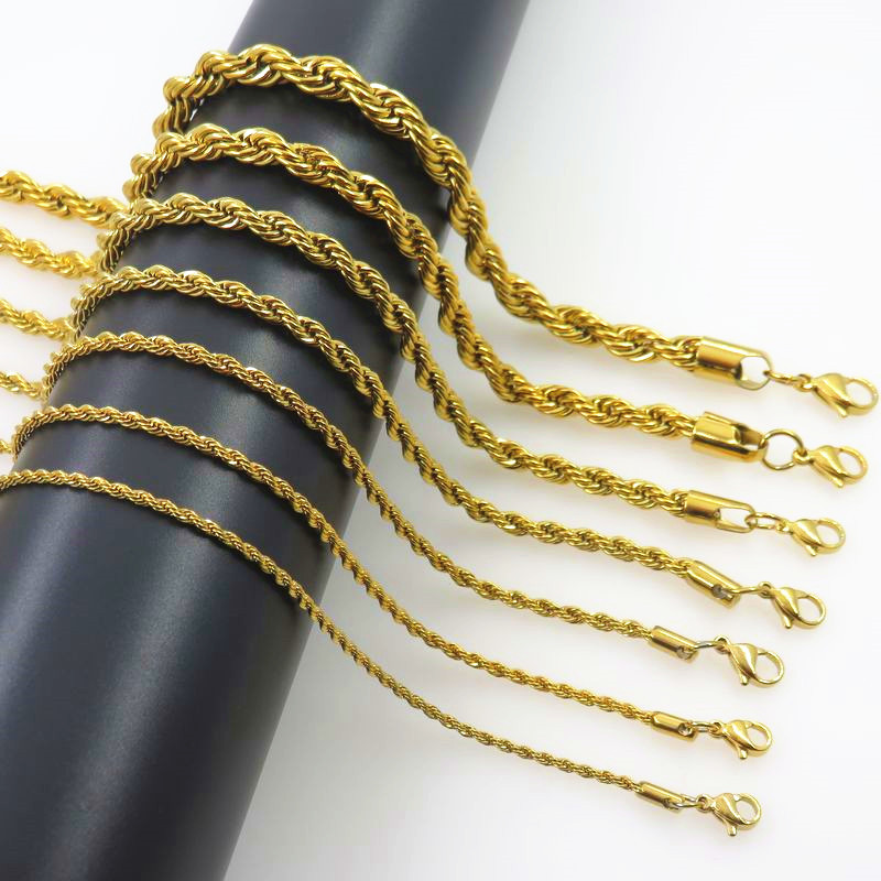 Stainless Steel Twist Rope Lon - Men Accessories Neck Chain recension och pris