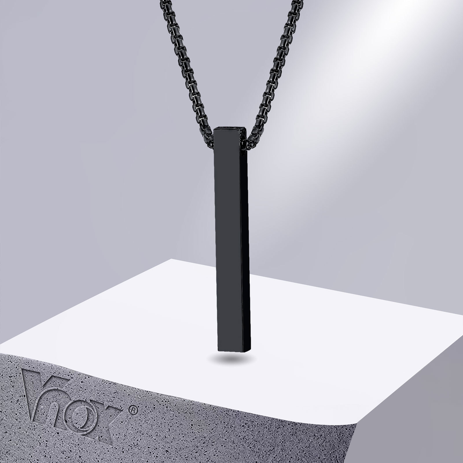 Vnox 5mm Pillar Necklace for M - Men Accessories Neck Chain recension och pris