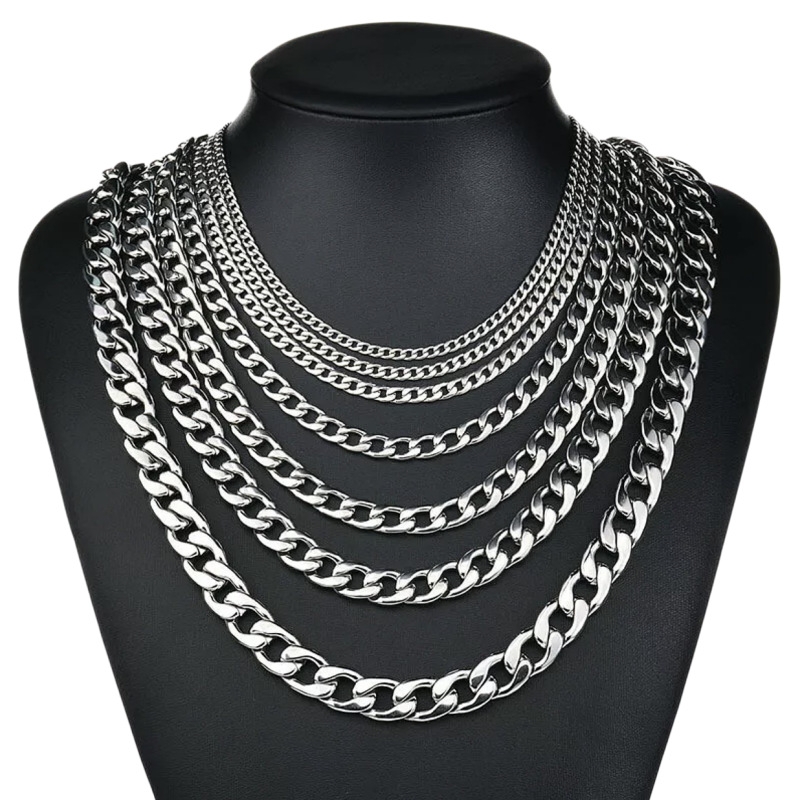 YQ 3MM-10MM 316L Stainless Ste - Men Accessories Neck Chain recension och pris