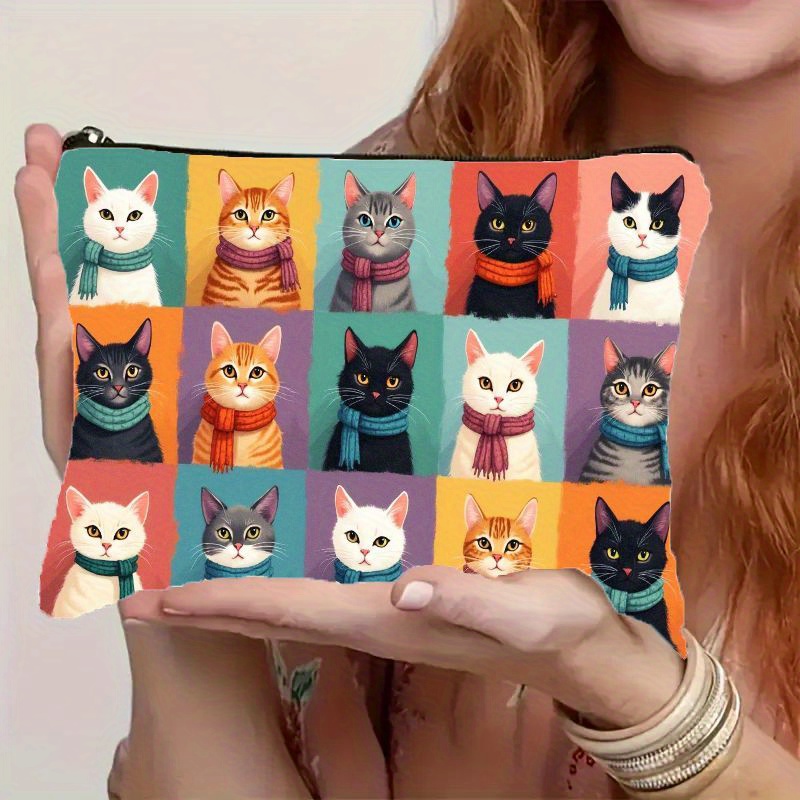 Cute Cat Print Makeup Bag, Zip - Travel Organizer Men recension och pris