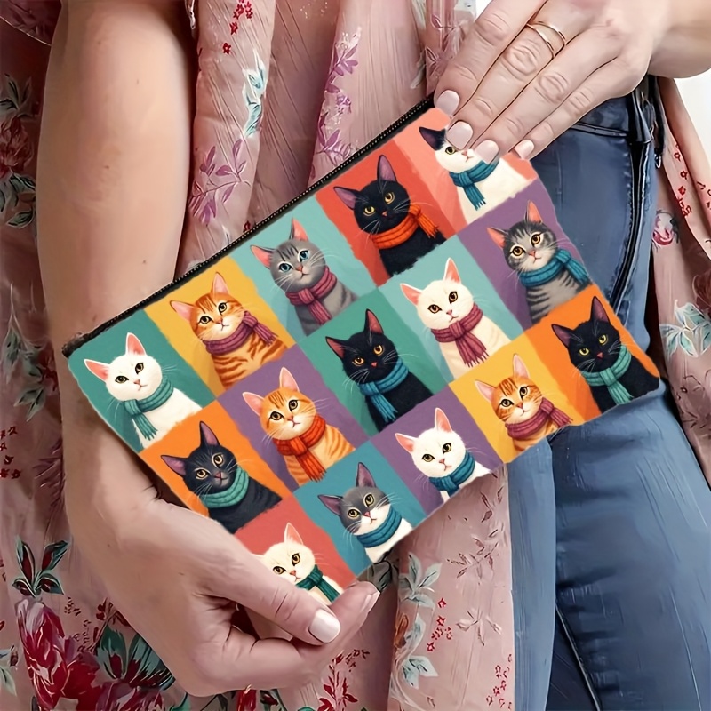 Cute Cat Print Makeup Bag, Zip - Travel Organizer Men recension och pris