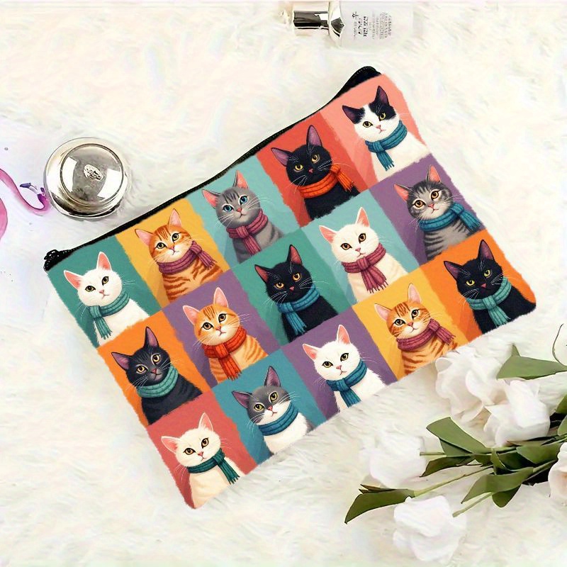 Cute Cat Print Makeup Bag, Zip - Travel Organizer Men recension och pris