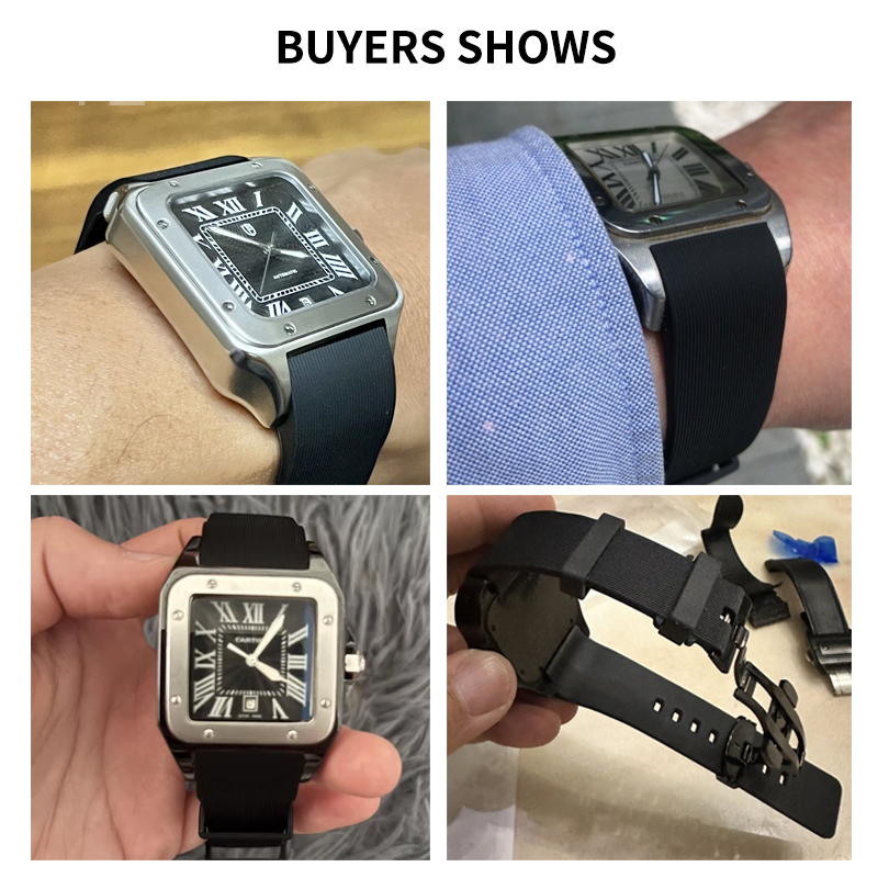 Black Blue Silicone Watch Stra - Men'S Accessories Cartier recension och pris